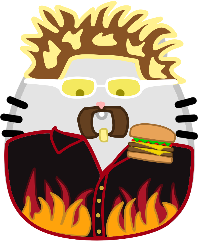 poos fieri character with flame shirt